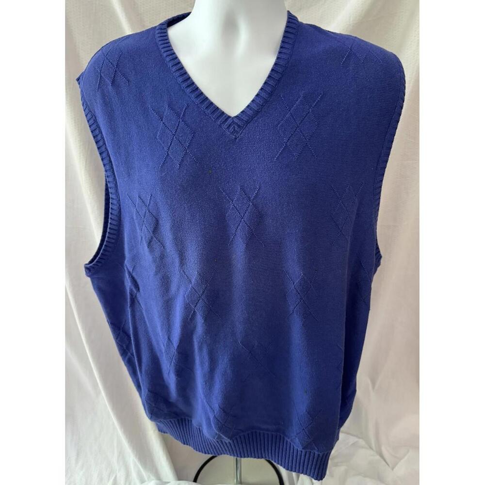 Ralph Lauren Polo Blue Cotton & Silk Sweater Vest Size XL